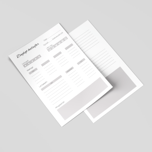 heilsudagbókarblöð