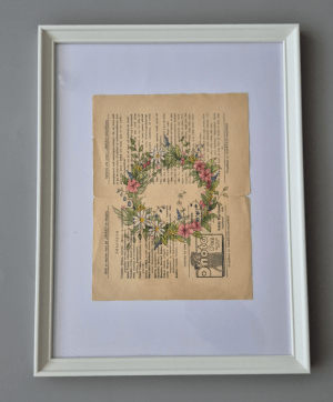 vatnslitaverk í ramma stórt